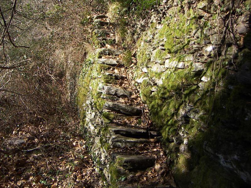 Escalier en pierre seche pris dans le bati du mur.JPG